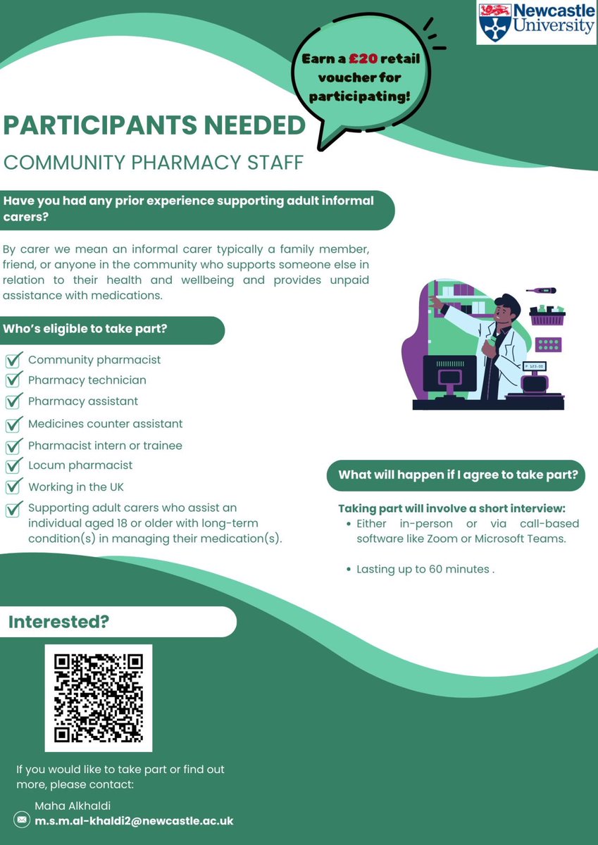 .#PharmacyTechnicians working in community pharmacy in the UK please consider participating in this research
 <a href="/_CharlotteLucy_/">Charlotte L Richardson</a> <a href="/APTUK1/">APTUK</a> ⬇️
