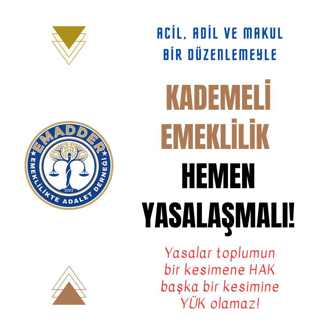 Ebru İnay Aşık ⚖️ #EMADDER (@deep_red_brny) on Twitter photo EYT’li arkadaşım emekli oldu;
✅Aynı yaş
✅Fazla prim
✅Aynı meslek
Ben 58 yaşını bekleyeceğim‼️
Kademeli emeklilik olmadan adalet sağlanmaz❗️
<a href="/EmadDernegi/">EMEKLİLİKTE ADALET DERNEĞİ ⚖️</a>
#YeniYasaKademeOlmalı EYT’li arkadaşım emekli oldu;
✅Aynı yaş
✅Fazla prim
✅Aynı meslek
Ben 58 yaşını bekleyeceğim‼️
Kademeli emeklilik olmadan adalet sağlanmaz❗️
<a href="/EmadDernegi/">EMEKLİLİKTE ADALET DERNEĞİ ⚖️</a>
#YeniYasaKademeOlmalı