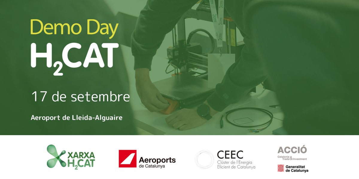 🟢 Demo Day H2CAT a l’Aeroport de Lleida-Alguaire ✈️

El pròxim 17 de setembre, la <a href="/xarxaH2CAT/">H2CAT</a> organitza per primera vegada el Demo Day H2CAT a l’Aeroport de Lleida-Alguaire, un espai clau per impulsar l’ús de l’#hidrogenverd i els combustibles sostenibles per a l’#aviació (#SAF)