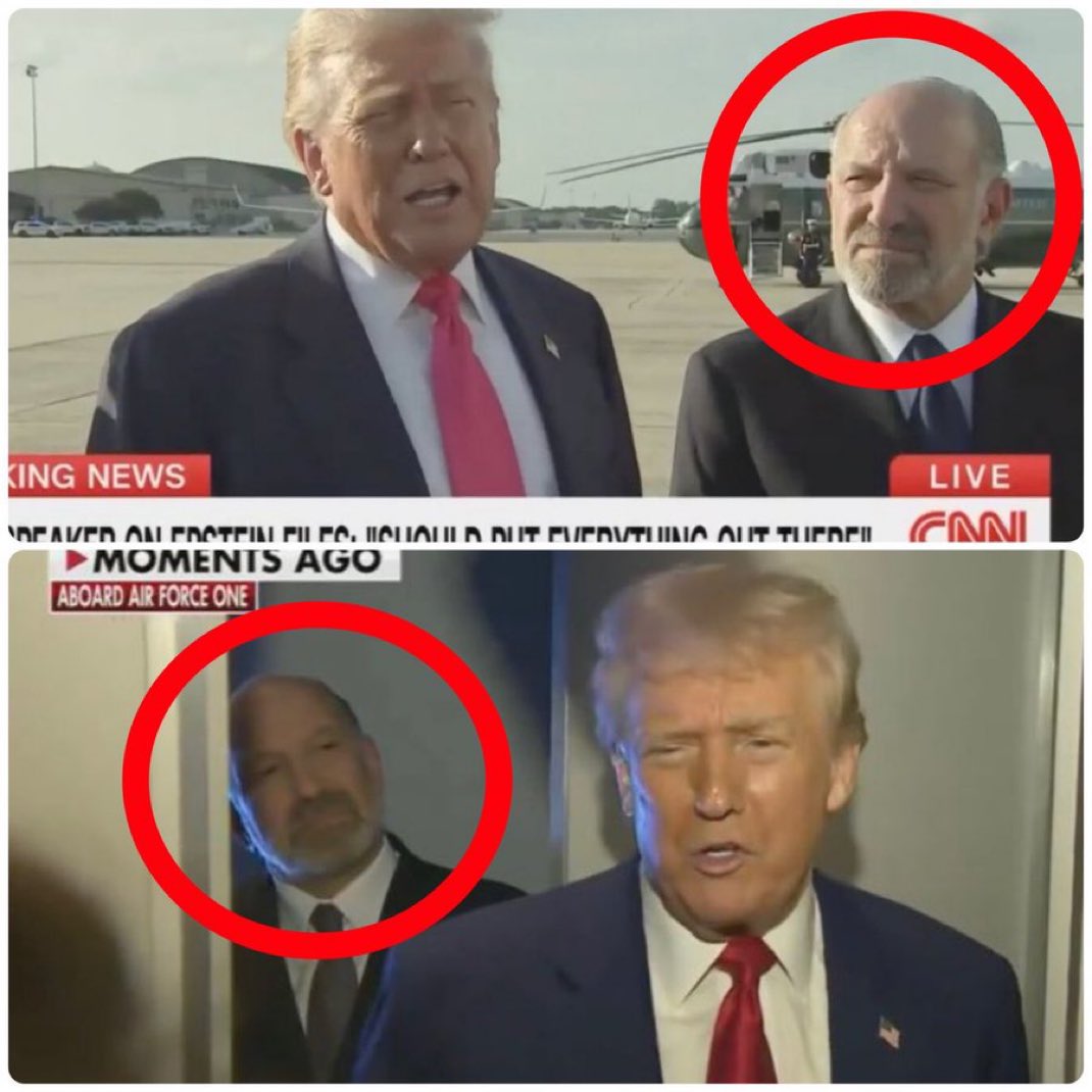 Why is Epstein's neighbor, Howard Lutnick (Jewish) watching the President like this?