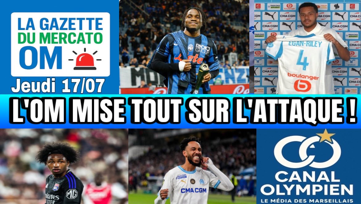 LA GAZETTE MERCATO OM Jeudi 17 Juillet 2025 youtu.be/sa9EUWeRpkw?si… via <a href="/YouTube/">YouTube</a> #TeamOM #MercatOM #Ligue1 #Mercato <a href="/karimattab1/">Karim Attab</a> <a href="/Baylejacques1/">Bayle jacques</a> <a href="/raphfootball136/">RAPH FOOTBALL</a> <a href="/SupporterOfMars/">Supporter Of Marseille Officiel</a> <a href="/Franckifoot13/">Franckifoot Debrief Officiel</a> <a href="/rf28238887/">Rf</a> <a href="/MedhiBenatia/">MBenatia5</a> <a href="/ActuOlympien/">ActuOlympien</a> <a href="/romcanuti/">Romain Canuti</a> <a href="/le10sport/">le10sport</a> <a href="/MohamedTERParis/">Mohamed TOUBACHE-TER</a>