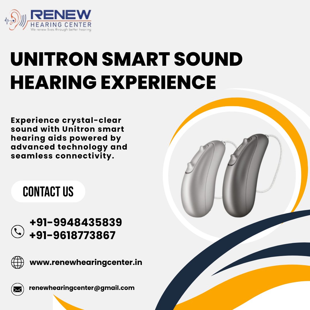 HearingRenew's tweet image. Stay connected effortlessly with Unitron&apos;s smart features like noise reduction, automatic sound adjustment.
For more information visit: renewhearingcenter.in
Call us: +91-9948435839, +91-9618773867
Email id : renewhearingcenter@gmail.com

#Unitron #ITEHearingAid #Hearing