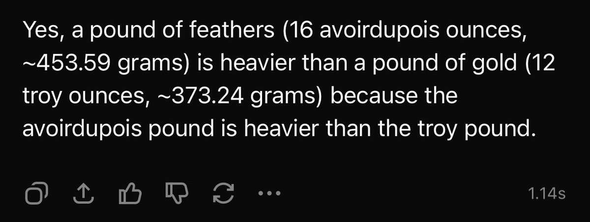 FUN FACT: A pound of feathers weights more than a pound of gold.
