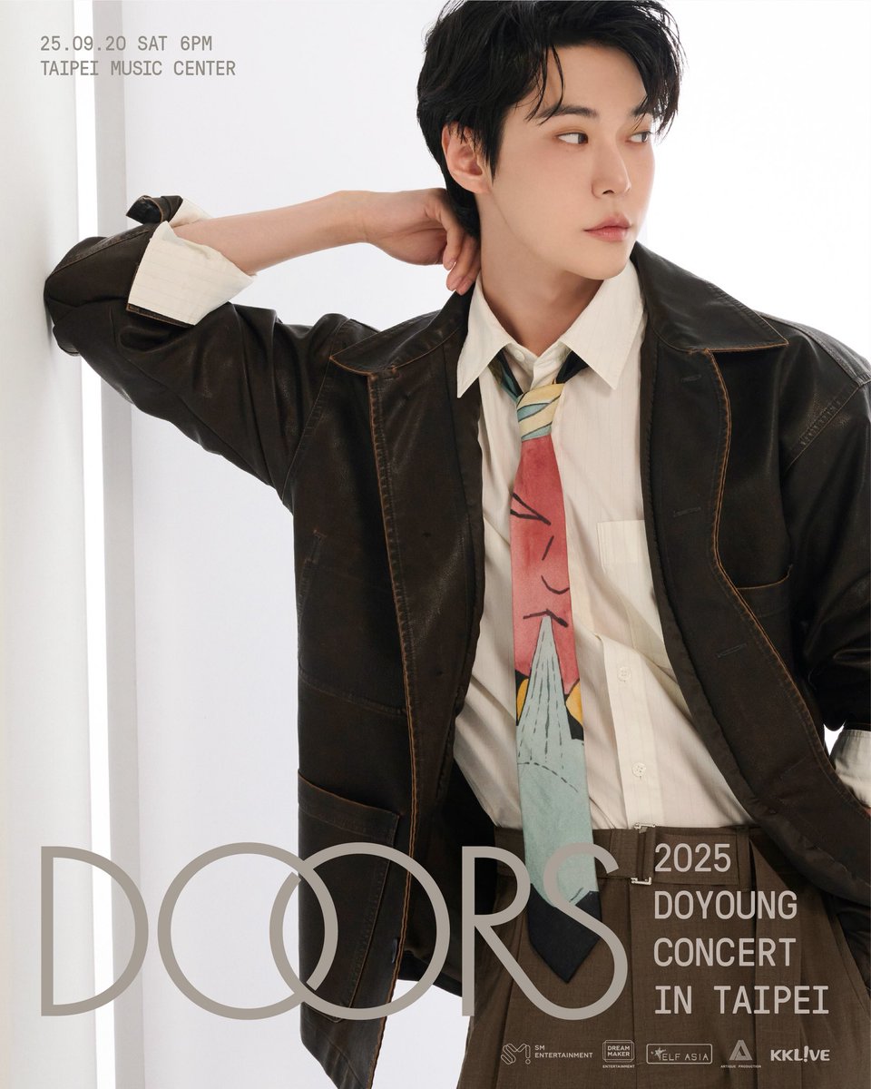 ELF_ASIA's tweet image. 2025 DOYOUNG CONCERT [ Doors ] in TAIPEI 售票公告

✦ 開演日期：2025年9月20日（星期六）
✦ 開演時間：6:00PM
✦ 演出場地：臺北流行音樂中心
✦ 購票平台：KKTIX

🔗 更多資訊 bit.ly/3U4KWTr

#DOYOUNG #도영 #도어스
#Doors #DOYOUNG_Doors
#DOYOUNG_Doors_in_TAIPEI
#NCT #NCT127