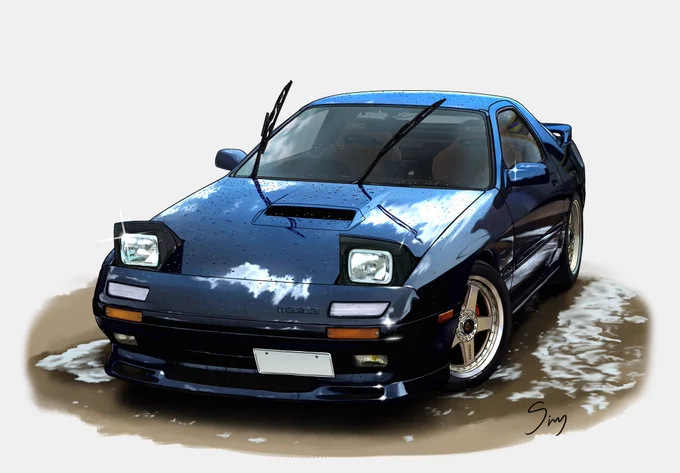 描いた歴代RX-7(各再掲)