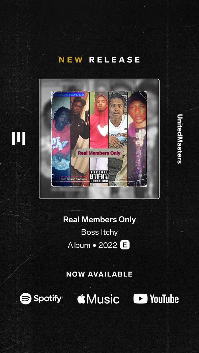Boss Itchy - Real Members Only go listen to the first one  unitedmasters.com/m/61ae5879a226…
