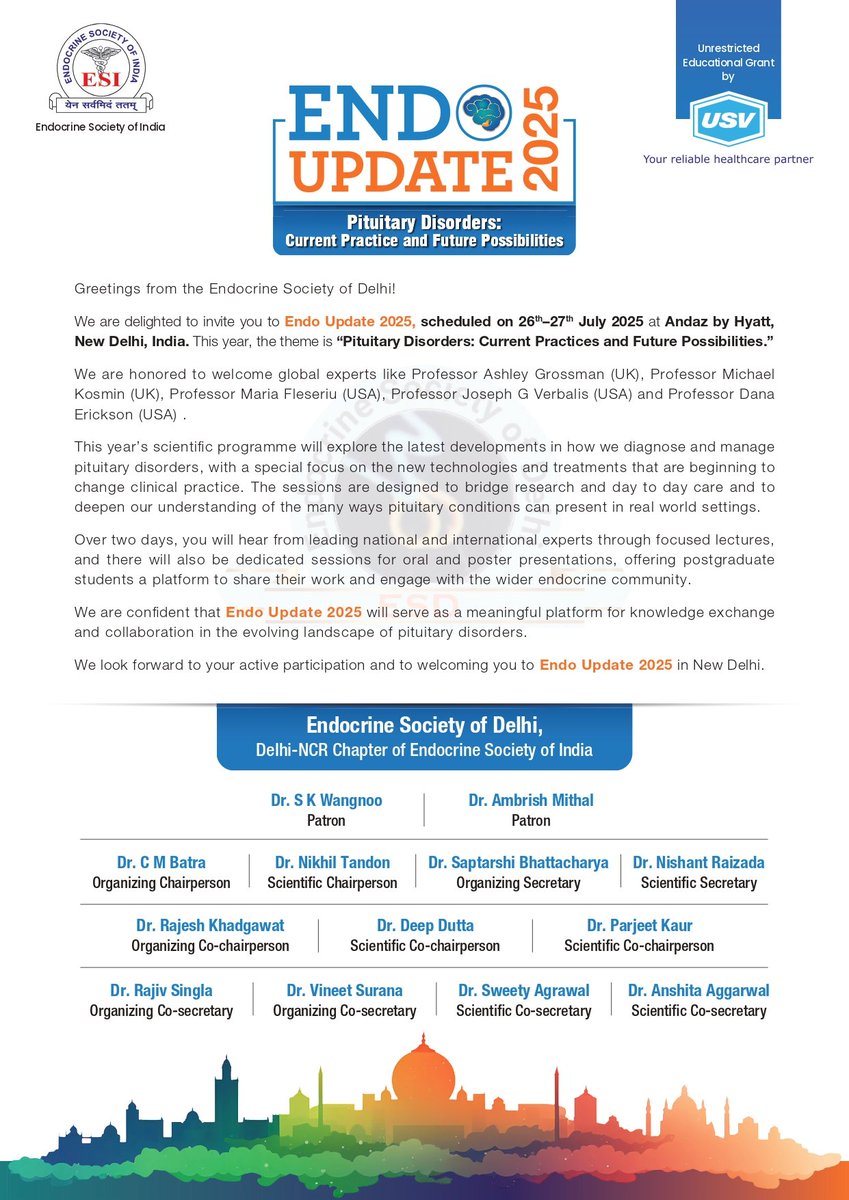 Endocrine Society of Delhi (@delhiendo) on Twitter photo The Endocrine Society of Delhi is honoured to welcome global experts in the field to pituitary disorders to the Endo Update 2025! <a href="/DrAmbrishMithal/">Dr Ambrish Mithal</a> <a href="/deepduttaendo/">Dr. Deep Dutta</a> <a href="/saptarshi5/">Saptarshi Bhattacharya</a> <a href="/dr_parjeet/">Dr Parjeet Kaur</a> <a href="/nishantraizada5/">nishant raizada</a> <a href="/Anshita1011/">Anshita aggarwal</a> <a href="/ESICON2025/">ESICON2025</a> <a href="/IndiaESI/">Endocrine Society of India</a> The Endocrine Society of Delhi is honoured to welcome global experts in the field to pituitary disorders to the Endo Update 2025! <a href="/DrAmbrishMithal/">Dr Ambrish Mithal</a> <a href="/deepduttaendo/">Dr. Deep Dutta</a> <a href="/saptarshi5/">Saptarshi Bhattacharya</a> <a href="/dr_parjeet/">Dr Parjeet Kaur</a> <a href="/nishantraizada5/">nishant raizada</a> <a href="/Anshita1011/">Anshita aggarwal</a> <a href="/ESICON2025/">ESICON2025</a> <a href="/IndiaESI/">Endocrine Society of India</a>