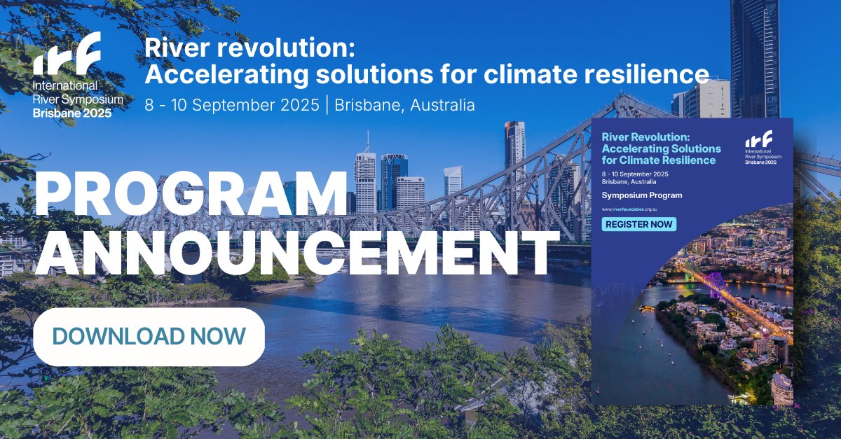 ReviveOurRivers's tweet image. The official #IRS2025 full program is now live! Join us from 8-10 September in the River City of Brisbane to drive transformative action for our waterways.
Download the program 👉 bit.ly/4lz0c79
Register now and join the river revolution 👉 bit.ly/449ktJZ