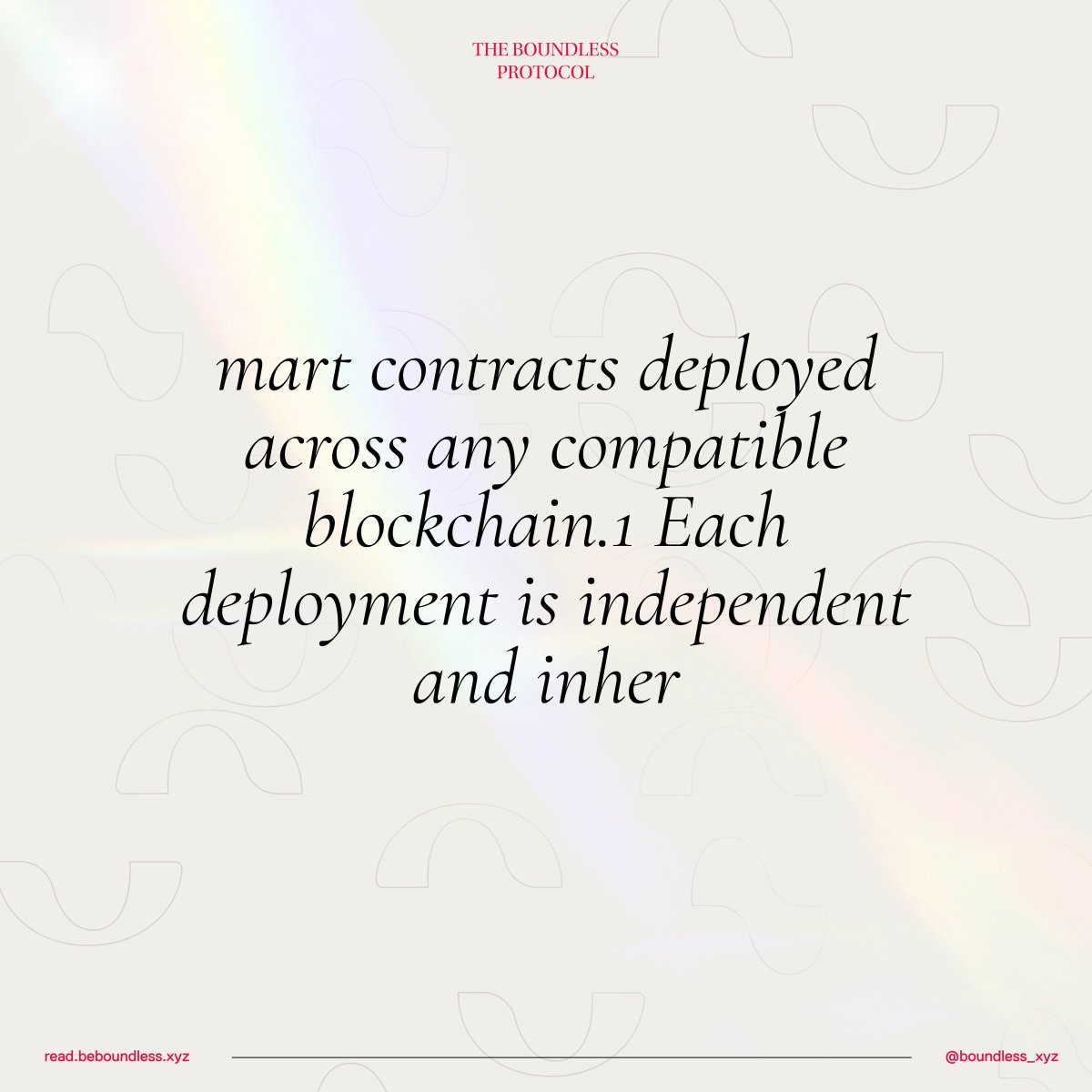 I have read the <a href="/boundless_xyz/">Boundless</a> white paper.
Here is proof:mart contracts de-
ployed across any compatible blockchain.1 Each
deployment is independent and inher