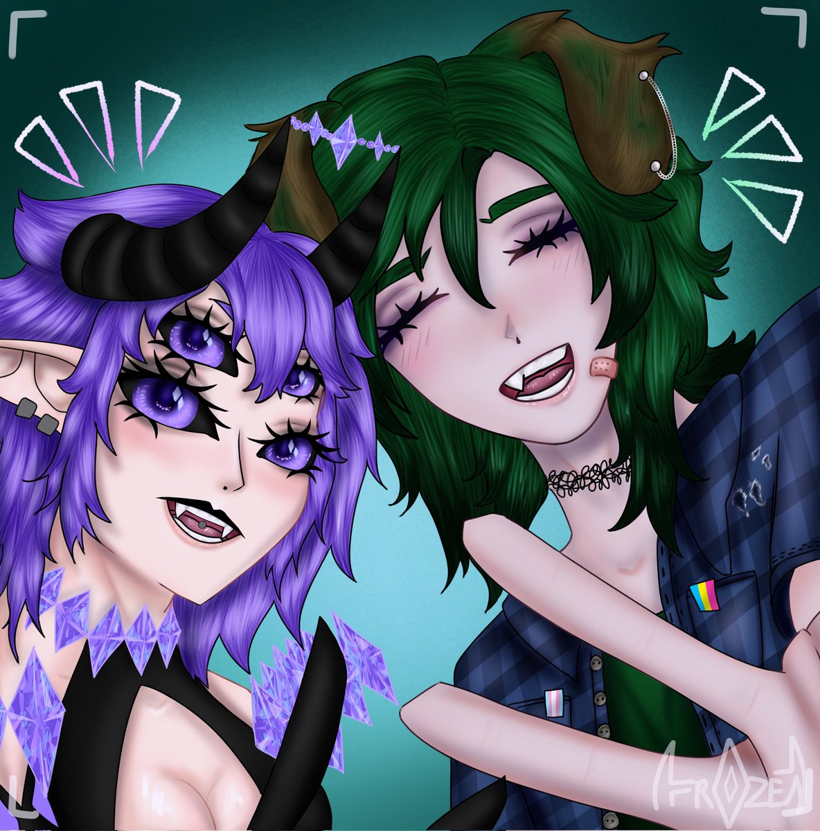 FrozenSinVT's tweet photo. A finished comission for the lovely @FranticLydia , she wanted us together and we look absolutely adorable x3
Thank you for this, it was fun to make!!
#Commission #Vtuber #gothicgirl #puppygirl #art https://t.co/7GjAHXOGPm