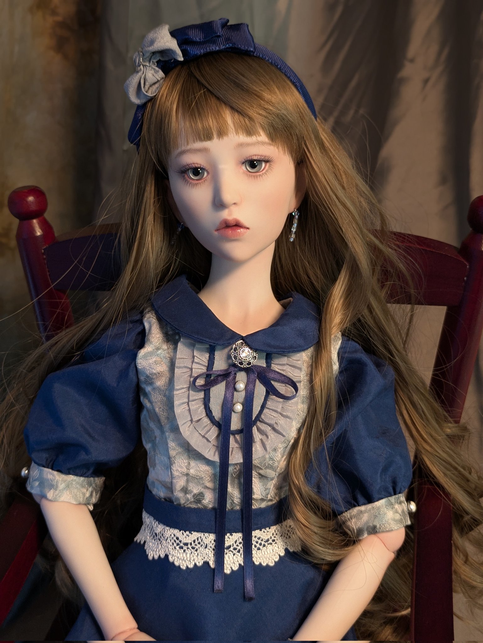 煌めく水の瞳の子　アートドール　ハンドメイドドール レジン×粘土】水色のきらきらドールアイを作るメイキング動画