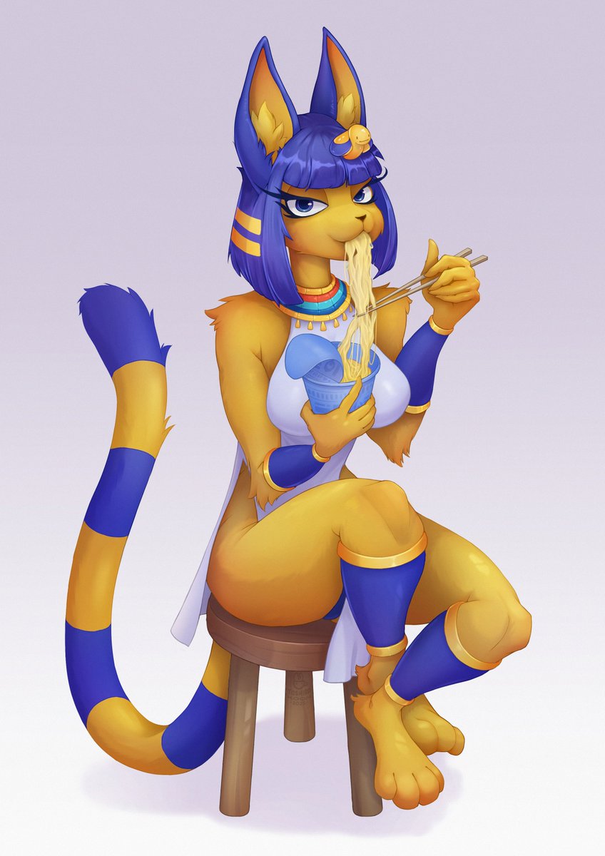 Toshirokoon's tweet image. Kitty Ankha has a delicious breakfast today :3
#Ankha #AnimalCrossing #furry
