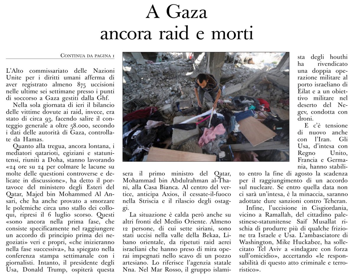 Franco Maria Fontana (@francofontana43) on Twitter photo A Gaza ancora raid e morti
Israele sta portando avanti il genocidio
E nessuno lo ferma
<a href="/oss_romano/">L'Osservatore Romano</a> A Gaza ancora raid e morti
Israele sta portando avanti il genocidio
E nessuno lo ferma
<a href="/oss_romano/">L'Osservatore Romano</a>