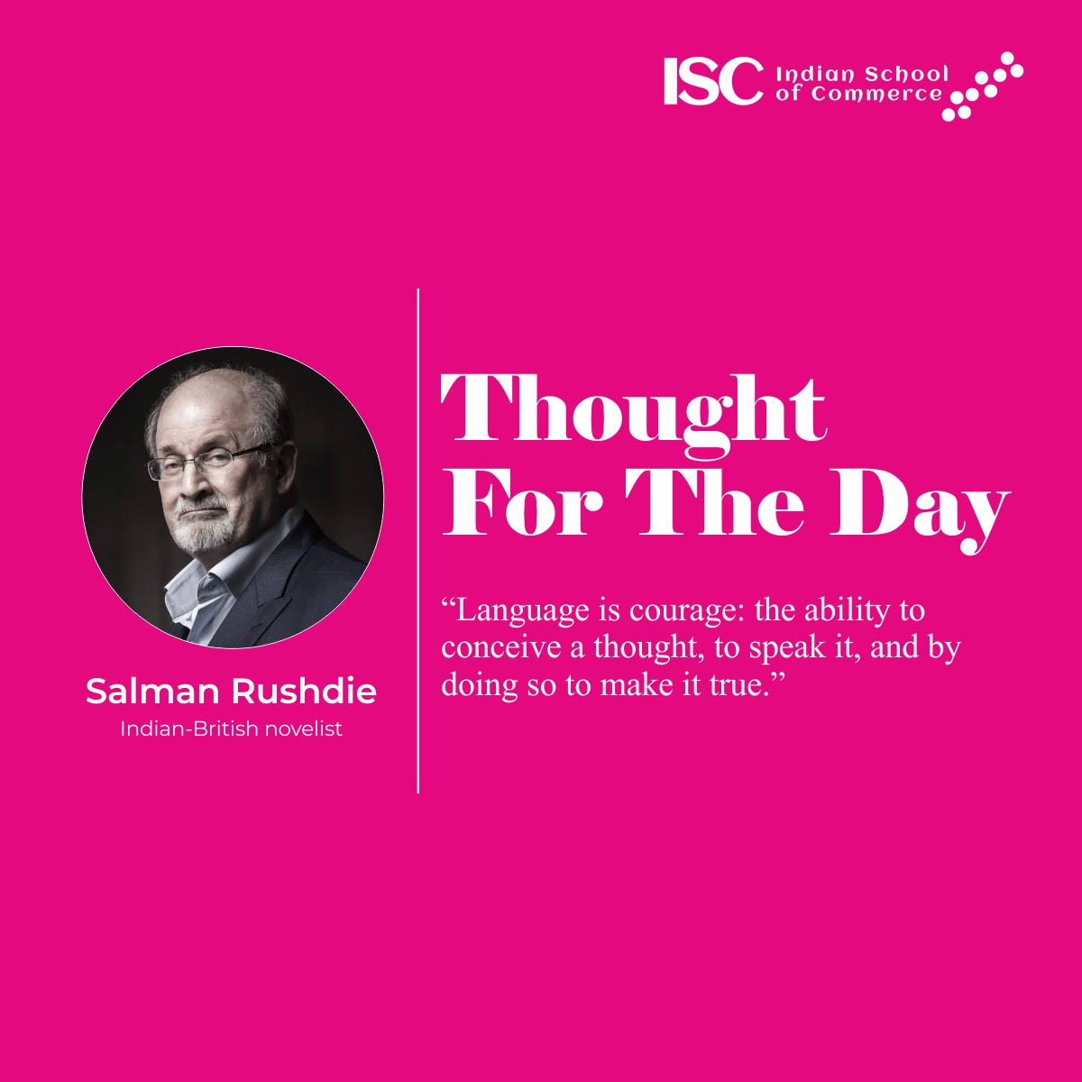 ISC_Updates's tweet photo. Thought For the day !

#IndianSchoolOfCommerce #ISC #thoughtfortheday #thoughts #day #MotivationalQuotes https://t.co/thwirfXyre