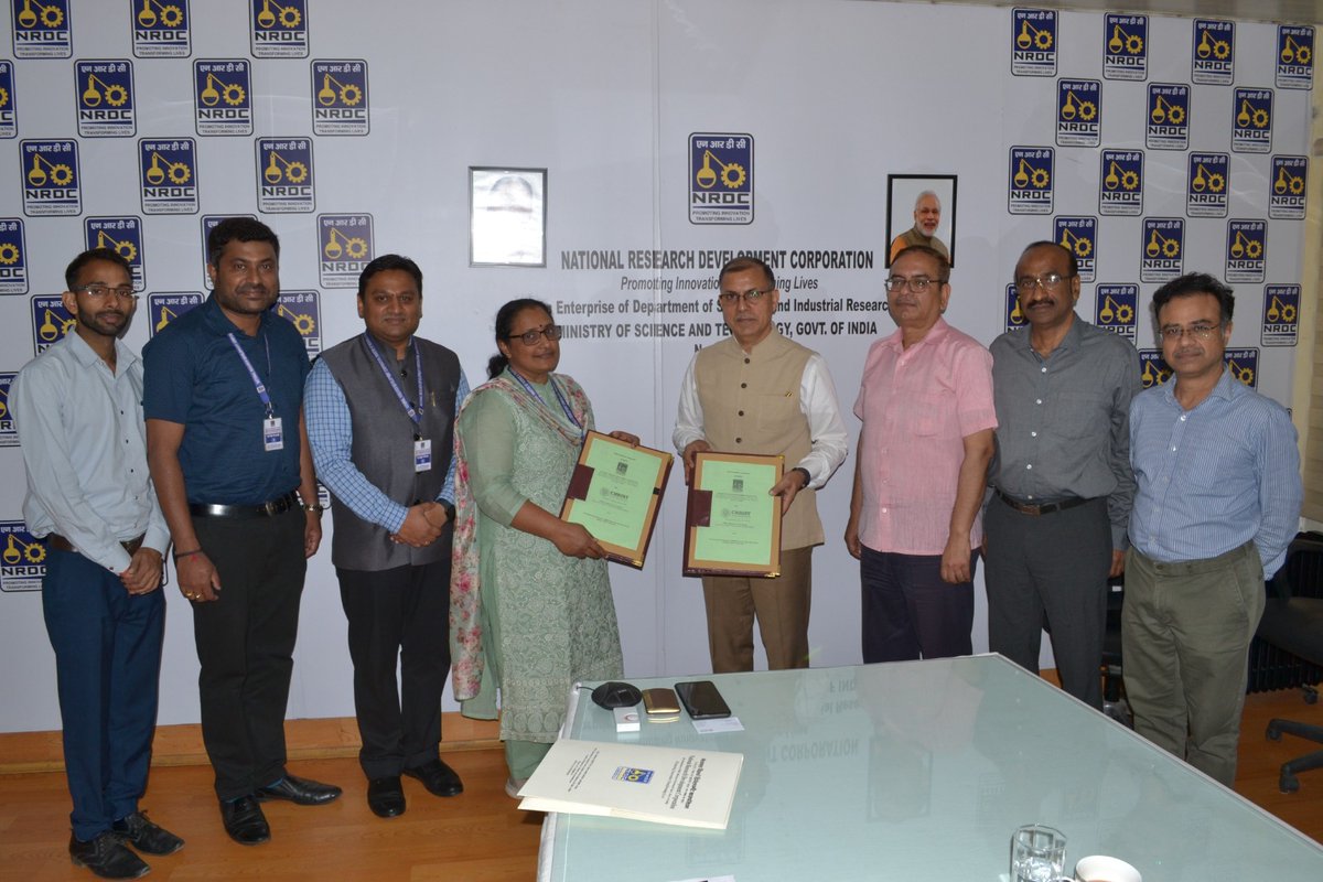 Cmde. Amit Rastogi (Retd.) CMD, NRDC and Dr. Bincy Cyriac, Christ University, Bengaluru exchanged MoA in the presence of senior officers of both the organizations, for providing IP protection and technology commercialization services. 
#InnovateIndia #StartupEcosystem