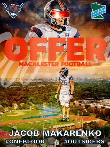 Jacob Makarenko (@jacob_makarenko) on Twitter photo After a great conversation with <a href="/Phil_Nicolaides/">Phil Nicolaides</a> I am thrilled to share that I received my fourth offer this morning from <a href="/MacalesterFB/">Macalester Football</a> #AGTG 💯
<a href="/GoOlympians/">Sprague Football</a> <a href="/JordanJ_/">Jordan Johnson</a> <a href="/ConnorDarby57/">Connor Darby</a> <a href="/BrandonHuffman/">Brandon Huffman</a> <a href="/AndrewNemec/">Andrew Nemec</a> <a href="/jackmcarthur32/">Jack McArthur</a> <a href="/NickFarman55/">Nick Farman M.S.</a> <a href="/PrepRedzoneOR/">Prep Redzone Oregon</a> <a href="/SBLiveOR/">Oregon High School On SI</a> After a great conversation with <a href="/Phil_Nicolaides/">Phil Nicolaides</a> I am thrilled to share that I received my fourth offer this morning from <a href="/MacalesterFB/">Macalester Football</a> #AGTG 💯
<a href="/GoOlympians/">Sprague Football</a> <a href="/JordanJ_/">Jordan Johnson</a> <a href="/ConnorDarby57/">Connor Darby</a> <a href="/BrandonHuffman/">Brandon Huffman</a> <a href="/AndrewNemec/">Andrew Nemec</a> <a href="/jackmcarthur32/">Jack McArthur</a> <a href="/NickFarman55/">Nick Farman M.S.</a> <a href="/PrepRedzoneOR/">Prep Redzone Oregon</a> <a href="/SBLiveOR/">Oregon High School On SI</a>