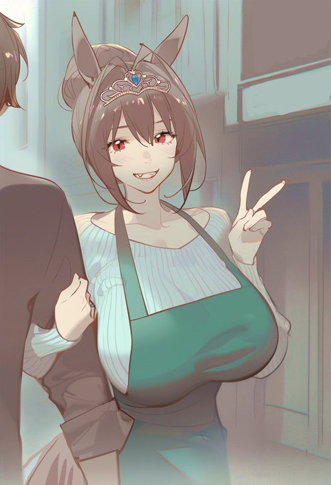 #大人ウマ娘シリーズ ダイワスカーレット 「ママみたいにバリバリ働くんだから!!」と引退後就職。「王子様」と巡り会い結婚。経営するパン屋に勤め始める。ウマの怪力で近所で評判のパンを作るまで腕を磨く。子宝にも恵まれた。たまにライバルで親友のバイクでツーリングに出かけることも。