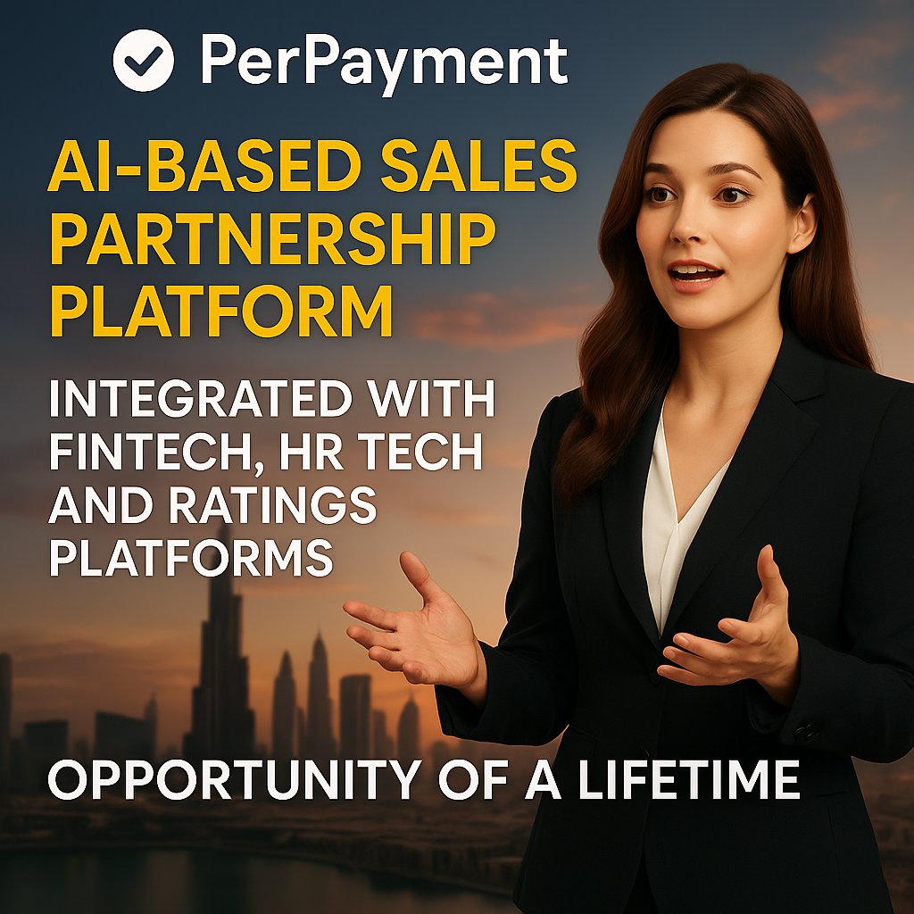 PerPayment's tweet photo. 🚀 We're inviting 5 visionary partners to join the PerPayment AI Sales Consortium ahead of our Dubai launch.

Become a Founding Partner in a future-ready platform integrating Fintech, HRTech &amp; more.

Start with just $99.
Grow with us.

👉 https://t.co/8tuP3Vn30l #AI #Dubai #xbank https://t.co/qoJ2XbOpCZ