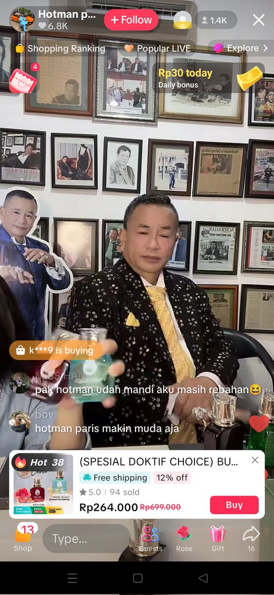 Hotman msh jualan parfum di tiktok pagi buta lho gaes. Apa artinya?