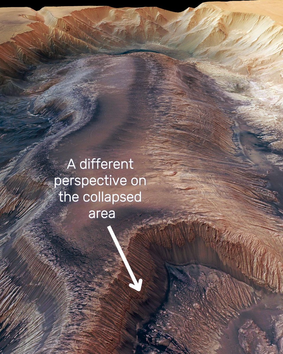 StarWalk's tweet image. 🚨 Breaking News from Mars! 🚀
ESA’s Mars Express captured this stunning view of Hebes Chasma — an isolated chasma just north of Valles Marineris. At its heart sits Hebes Mensa, a 5 km-high mesa with a dramatic horseshoe-shaped chunk missing. 😲
🔍 What went down?
That chunk…