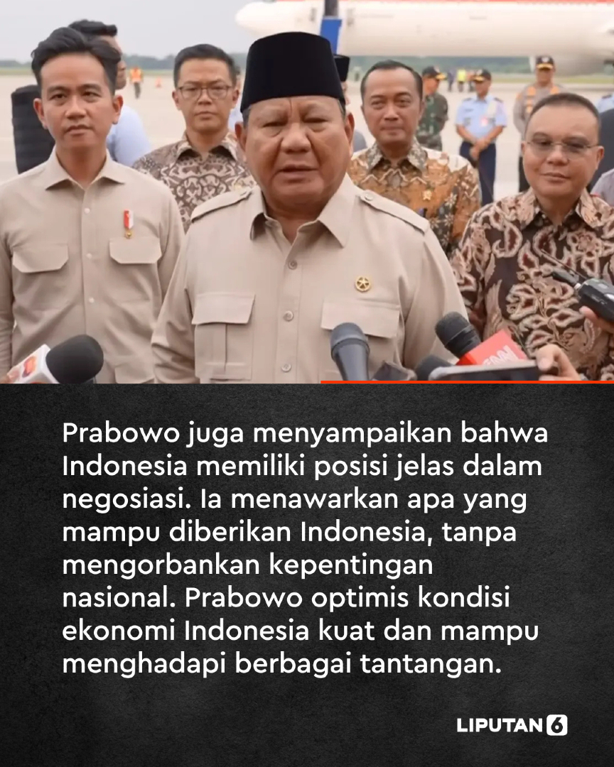 Presiden Prabowo Subianto memastikan pemerintah telah melakukan kalkulasi dan perundingan saat menetapkan tarif impor 0 persen untuk produk Amerika Serikat (AS) yang masuk Indonesia.

#liputan6dotcom #lip6van #berita #prabowosubianto