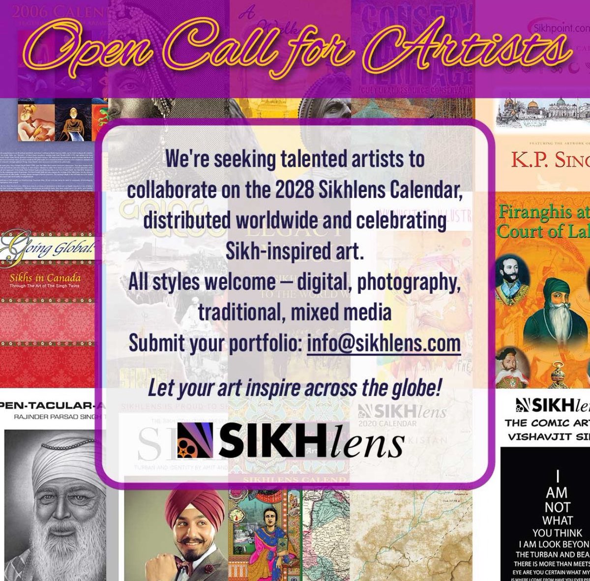 SikhLens's tweet image. 🎨 Open Call for Sikh Artists!
Join the 2028 Sikhlens Calendar — celebrating Sikh-inspired art worldwide 🌍
All styles welcome: digital, photography, traditional & mixed media.
Submit portfolio: info@sikhlens.com
#Sikhlens #SikhArt #OpenCall #ArtOpportunity