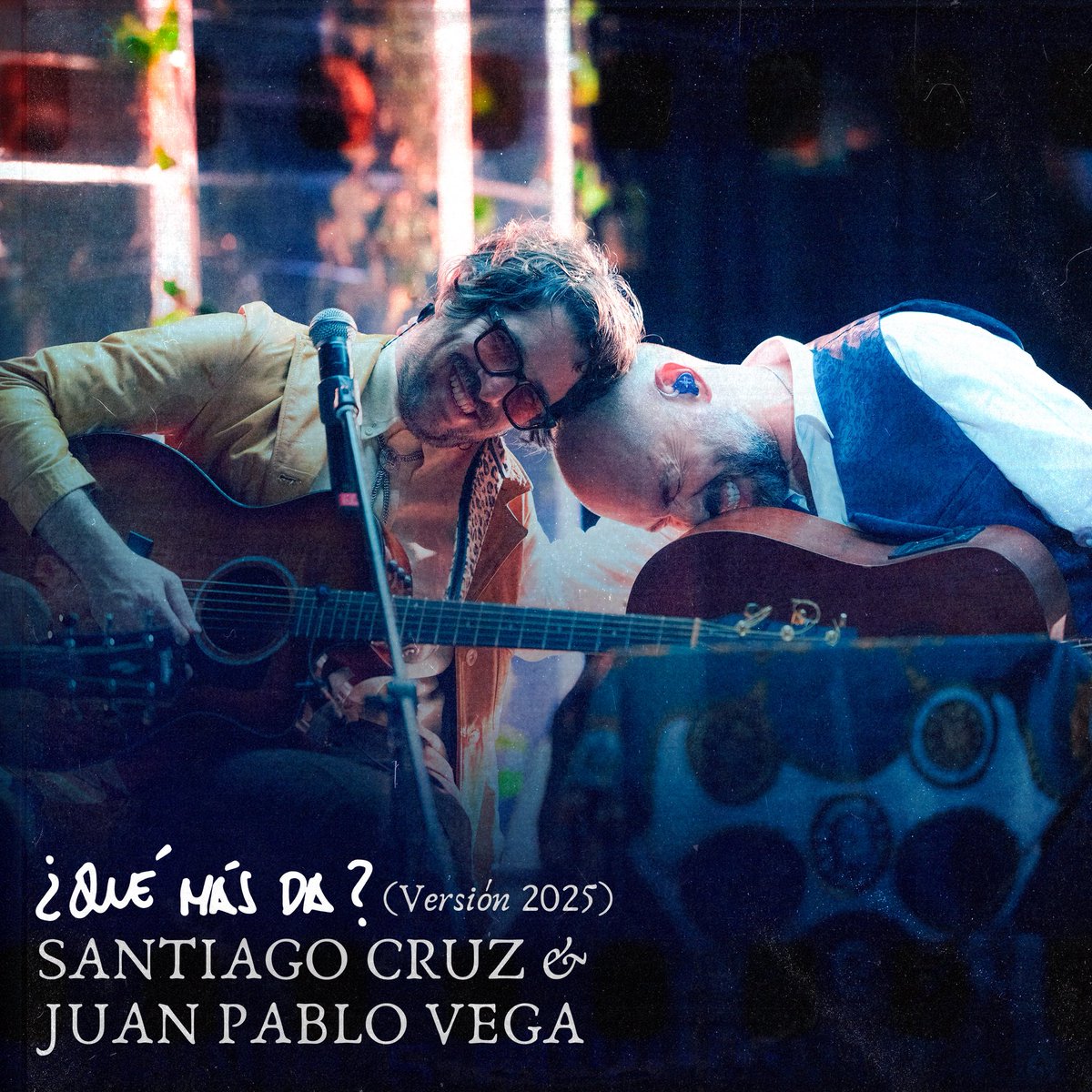 Dios los crea y el talento y la amistad los unen,
<a href="/SantiCruz/">Santiago Cruz</a> <a href="/JuanPVEGA/">Juan Pablo Vega</a>
#QuéMásDa
#SuficienteParaMí
Y esos coros imperdibles <a href="/SabiSatizabal/">Sabi Satizábal</a> <a href="/Juangaleano/">Juan Galeano</a> <a href="/alvarezmejia/">Daniel Álvarez</a>
Uff 24. 07. 25