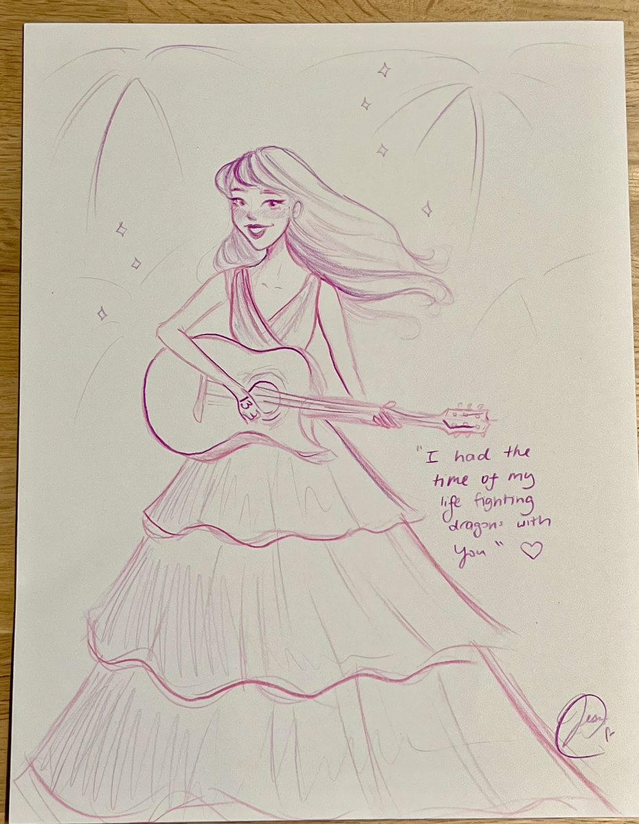 enchantedjess13's tweet image. sketched this speak now/long live drawing for my beloved coworker earlier &lt;3