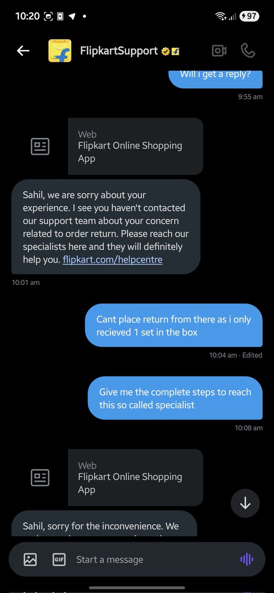 Sahil_ANM's tweet photo. @flipkartsupport This is the help you offered @flipkartsupport @Flipkart https://t.co/Zvs4QyG55F