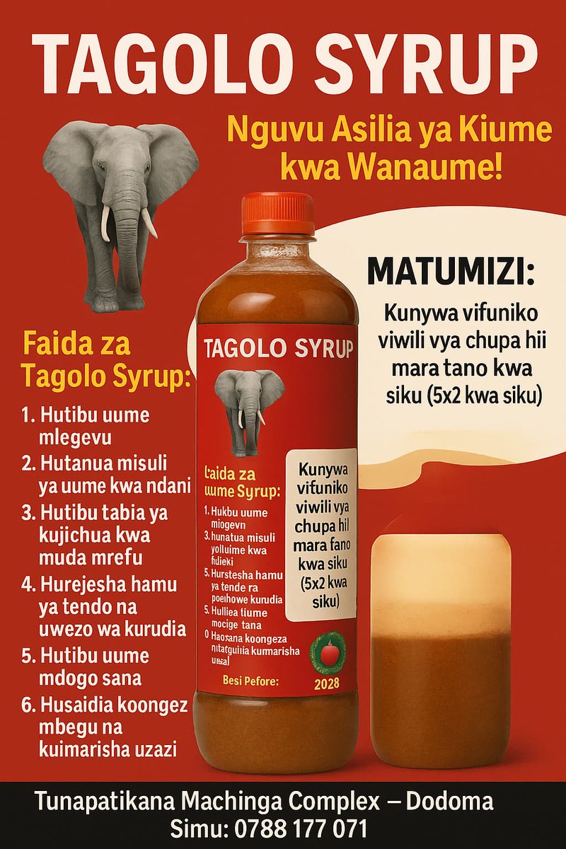 chuga girl❣️ (@lizzie36021) on Twitter photo GOOD MORNING 🥰
NAOMBA REPOST YAKO
MASAI HERBAL CLINIC – NGUVU YA ASILI KWA AFYA YA MWILI NA NGUVU ZA KIUME! 🟢
📍 Machinga Complex – Dodoma
📱 Twitter/X: <a href="/KimaniDawa/">MAASAI MUUZA DAWA 🌿</a>
Unasumbuliwa na matatizo ya nguvu za kiume? Masai Herbal Clinic tuko hapa kwa ajili yako! Tunatoa tiba za GOOD MORNING 🥰
NAOMBA REPOST YAKO
MASAI HERBAL CLINIC – NGUVU YA ASILI KWA AFYA YA MWILI NA NGUVU ZA KIUME! 🟢
📍 Machinga Complex – Dodoma
📱 Twitter/X: <a href="/KimaniDawa/">MAASAI MUUZA DAWA 🌿</a>
Unasumbuliwa na matatizo ya nguvu za kiume? Masai Herbal Clinic tuko hapa kwa ajili yako! Tunatoa tiba za