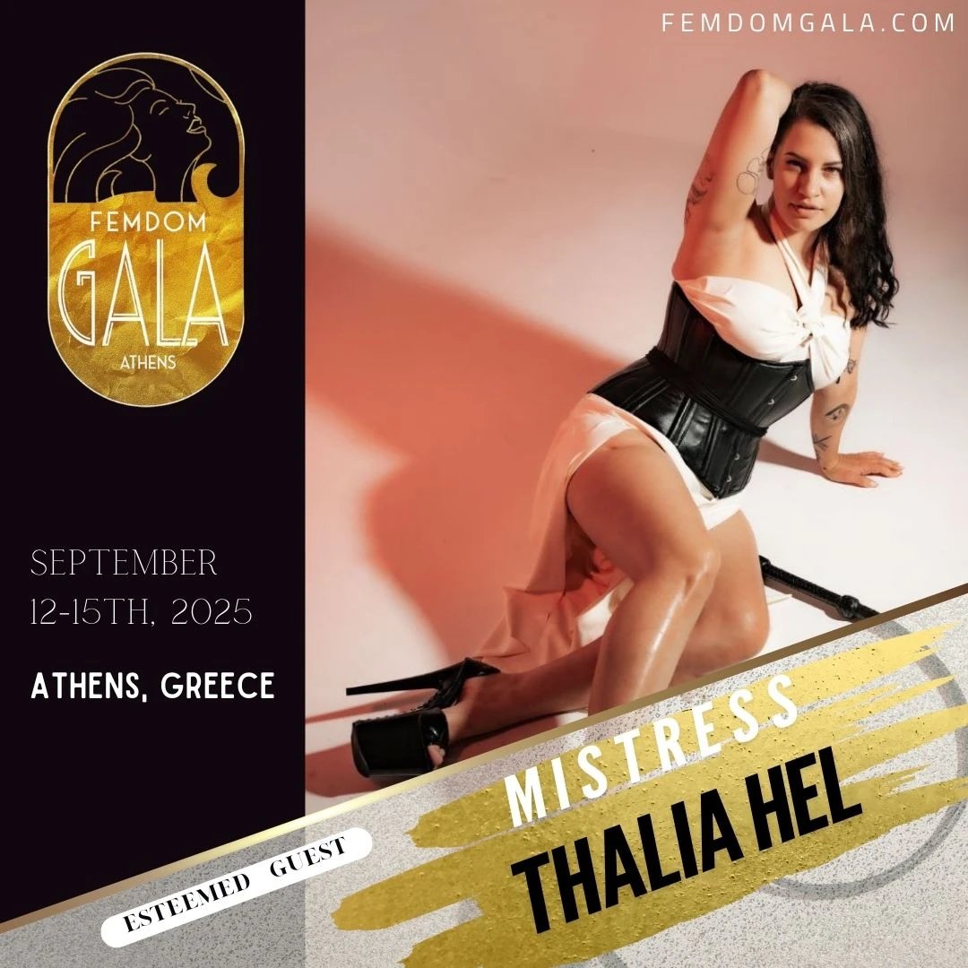 At FemDom Gala, Mistress Thalia Hel will be among the most influential Women in the world of Female Power. Her presence? Undeniable. Her command? Absolute.

Secure your place today!