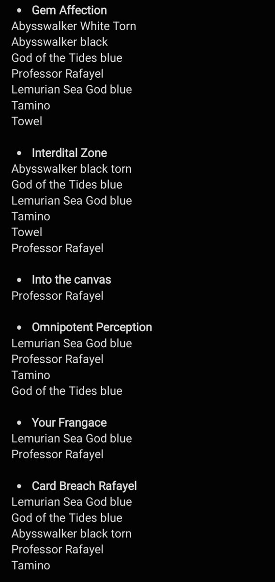 Hello I'm Abby 👋🏻

I'm taking advantage of these final five days of Illusio to record several different Cards with different rafayel outfits

I have all of these until now and I wanna ask if anyone needs or want anything else?

#ladstwt #Rafayel

drive.google.com/drive/folders/…