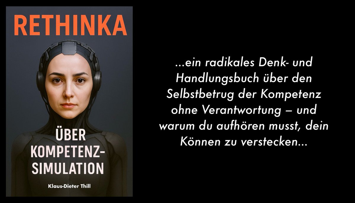 ifabs's tweet image. ‼️ RETHINKA über Kompetenzsimulation

👉 Erhältlich in allen E-Book-Stores

#Kompetenzsimulation #Rethinking #FührungOhneWirkung #MutZurKompetenz #SelbstsabotageBeenden #KompetenzIstVerantwortung #KnowHowOhneShow #HandelnStattBeeindrucken #Rethinka #DeepDiveDenken