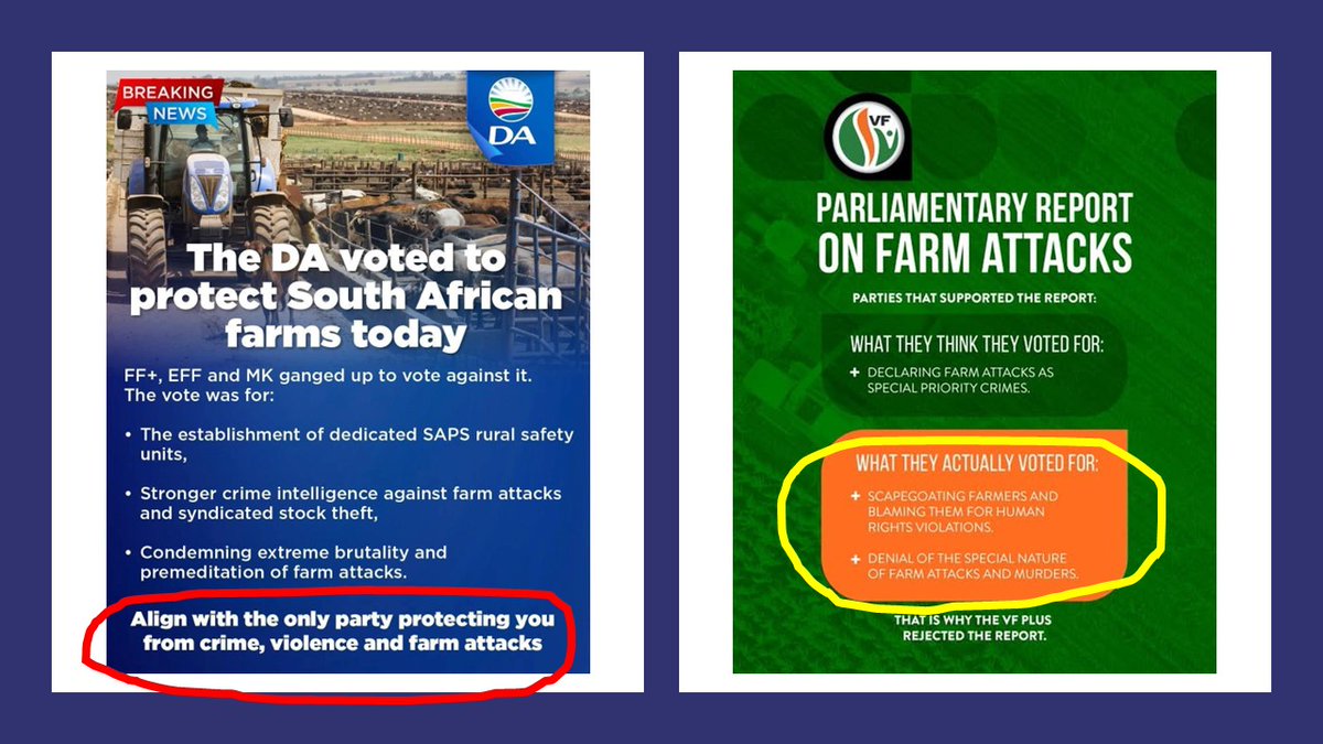 wmwchris's tweet image. Who is really standing up for farmers and their safety in #RSA? We don't have the report, but we do see a now tiresome political game in play where the #DA FALSELY claims it is the only party protecting #farmers. This POPPYCOCK is driving voters away.
Apparently, the report…