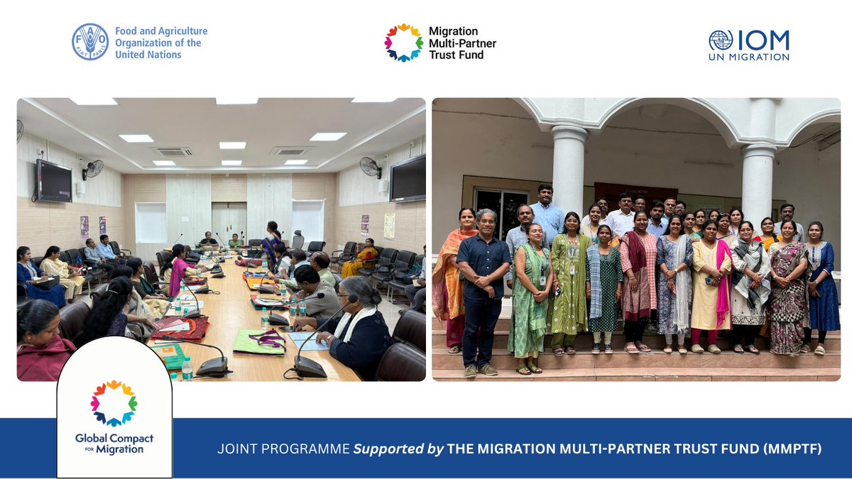 On #YouthSkillsDay, <a href="/FAO/">Food and Agriculture Organization</a> <a href="/IOM_India/">IOM India</a> JP organized a state-level workshop, supported by <a href="/Dept_ofAgriTG/">Dept. of Agriculture TG</a>, bringing together stakeholders to explore gender, youth &amp; child sensitisation, advancing intersectional ways for engagement in rural districts of Telangana #MigratingToResilience