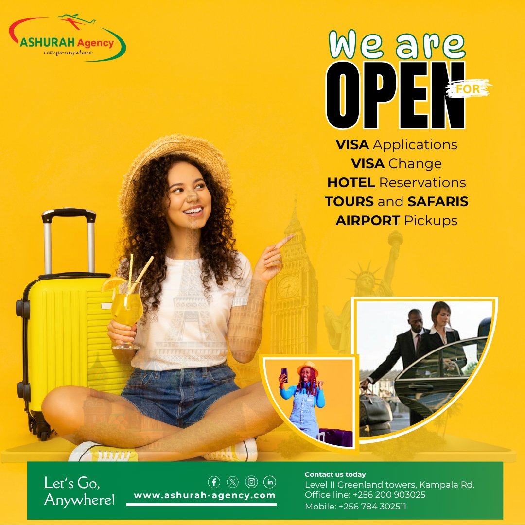 ashurah_agency's tweet photo. We're open and ready to serve you — come experience the difference today!
#tour #travel #safari #hotel #transfers #pickupservice #visa #letsgoanywhere https://t.co/UBeBytKJOf https://t.co/p1VJuGbxEp