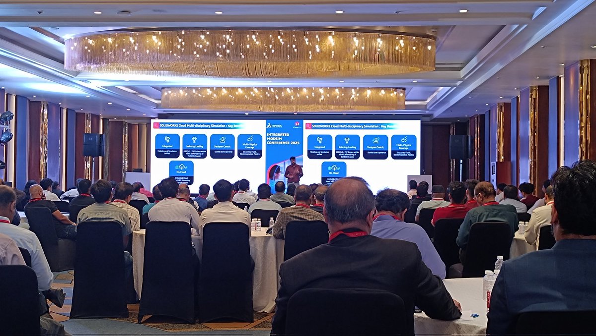 dailycadcam's tweet photo. Great to attend the MODSIM Conference 2025 in Pune today! Full house with enthusiastic design professionals eager to explore the power of integrated design and simulation software. #MODSIM2025 #DesignInnovation #PuneEvents
@SOLIDWORKSIndia @SOLIDWORKS @3DSIndia #SOLIDWORKS #3DEXPERIENCE