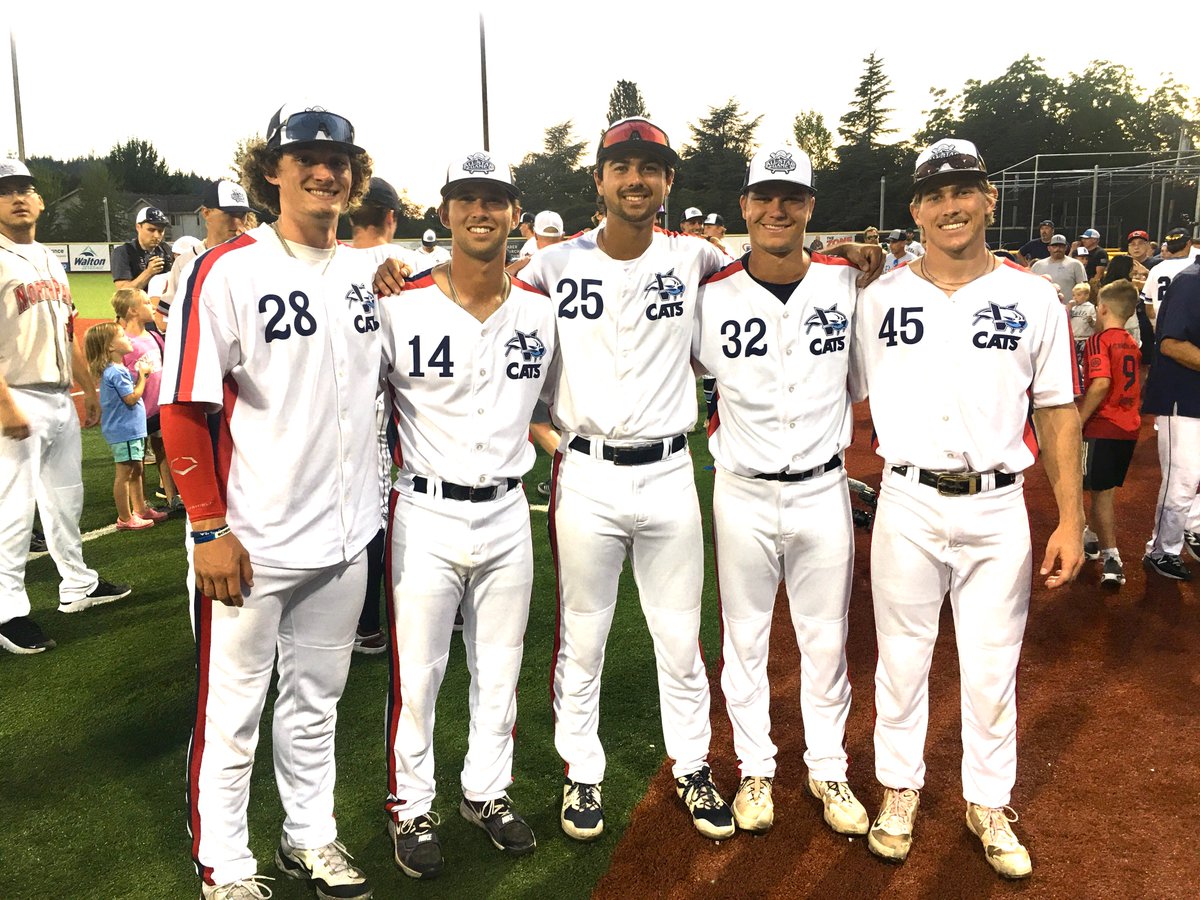 Victoria HarbourCats (@harbourcats) on Twitter photo Congratulations to Logan Shepherd, Tommy Bridges, JC Allen, Jack Johnson, and Tanner Beltowski on helping the North Division to an All-Star Game victory!
GAME RECAP: westcoastleague.com/north-defeats-…
BOX SCORE: baseball.pointstreak.com/boxscore.html?…
#HarbourCats #YourSummerLivesHere #YYJ #HomeTeam Congratulations to Logan Shepherd, Tommy Bridges, JC Allen, Jack Johnson, and Tanner Beltowski on helping the North Division to an All-Star Game victory!
GAME RECAP: westcoastleague.com/north-defeats-…
BOX SCORE: baseball.pointstreak.com/boxscore.html?…
#HarbourCats #YourSummerLivesHere #YYJ #HomeTeam
