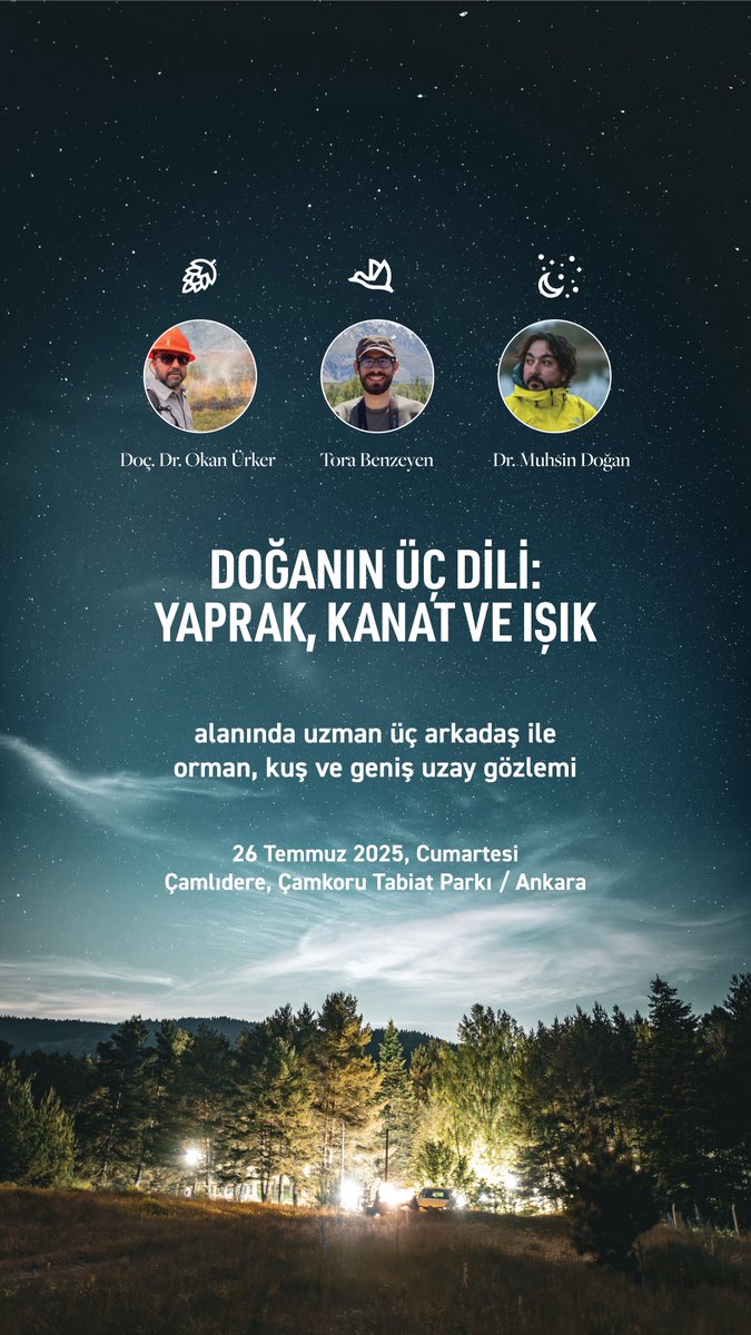Muhsin Dogan (@muhsindogan) on Twitter photo Her şey değişiyor ama doğaya olan merakımız baki.
Okan Hoca: Orman yangınları ve yeni stratejiler
Tora: Kuş ekosistemleri ve gözlem teknikleri
Ben: Coğrafya ve yıldızlar.
Günübirlik Ankara'ya yakın, meraklısına tüm detaylar burada: bit.ly/4nMMBdD <a href="/OkanUrker/">Okan Ürker</a> <a href="/torabenzeyen/">Tora Benzeyen</a> Her şey değişiyor ama doğaya olan merakımız baki.
Okan Hoca: Orman yangınları ve yeni stratejiler
Tora: Kuş ekosistemleri ve gözlem teknikleri
Ben: Coğrafya ve yıldızlar.
Günübirlik Ankara'ya yakın, meraklısına tüm detaylar burada: bit.ly/4nMMBdD <a href="/OkanUrker/">Okan Ürker</a> <a href="/torabenzeyen/">Tora Benzeyen</a>