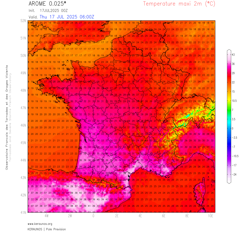En attendant la dégradation du week-end, un temps très chaud revient par le sud ce jeudi avec de très fortes chaleurs de l'Aquitaine au Var. Il fera localement jusqu'à 38/39°C en Occitanie et dans le Var.