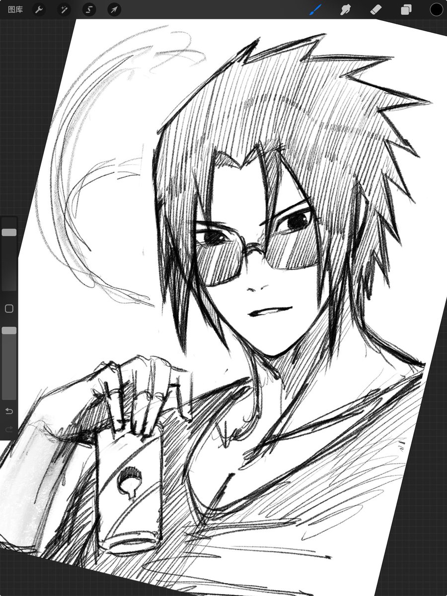 UncleXiaohan's tweet image. 午休时间摸个鱼
#NARUTO #sasuke