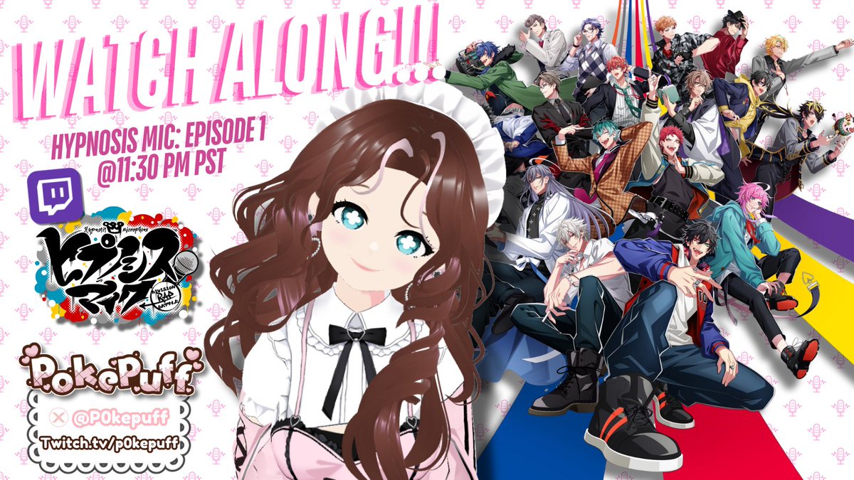 p0kepuff's tweet image. Watch Along Tnite 11pm PST! Hypnosis Mic🎤Can you guess my fav? twitch.tv/p0kepuff #Vtuber