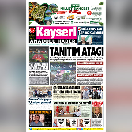 17 Temmuz Perşembe tarihli gazetemizin birinci sayfası
📷Daha fazla haber ve detaylar için web sitemizi ziyaret edin!
📷kayserianadoluhaber.com.tr
📷instagram/kayserianadoluhabergazetesi
📷facebook/kayserianadoluhaber
📷x/kayserianadolu
📷youtube/kayserianadoluhaber