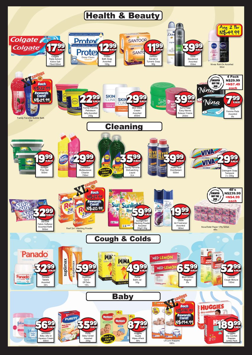MetroNamibia's tweet photo. Are you ready for unbeatable savings with our latest deals? From groceries to household essentials, we’ve got everything you need at incredible prices. Valid from 17 July - 03 August 2025.
#MetroNamibia #MetroDeals #BiggerBetterAlwaysCheaper https://t.co/iVuTyON8AL