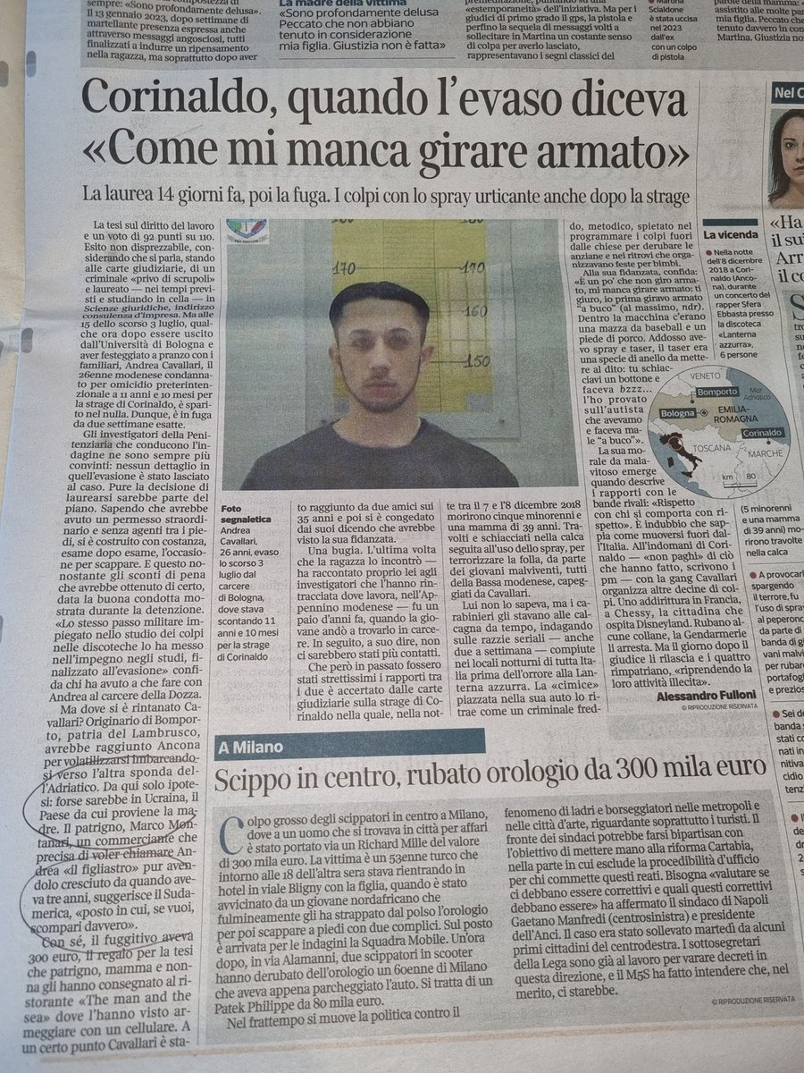 alinomilan's tweet image. Leggete che profilo criminale i magistrati hanno lasciato solo, per andare a laurearsi. E fuggire. #Rassegnati