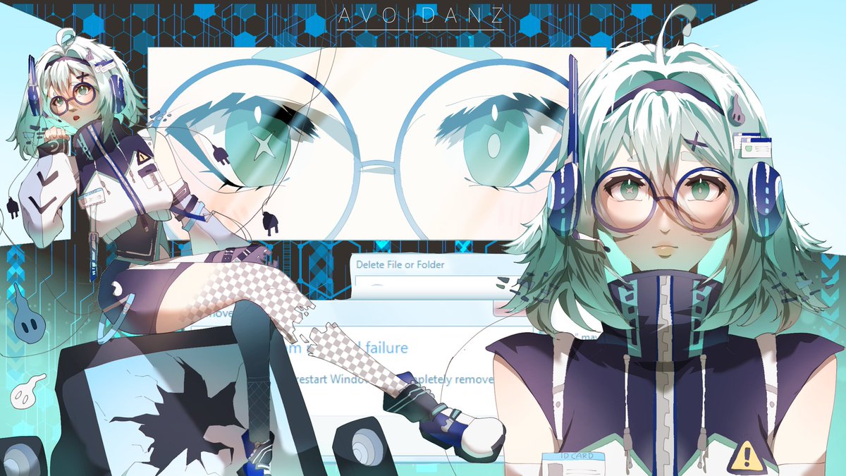 avoidanzu's tweet image. “パソコンが壊れてごめんね〜”

[Thank you for hosting @Duwi_EXE 🩵
#DuwiArtContest]