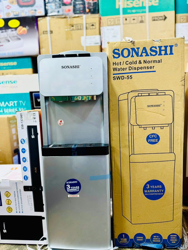 Water Dispensers;
H!sense WDT S3S1 @ 400k
H!sense  WDTS3S2 @ 435k
Sonashi SWD- 55 @ 390k
WhatsApp 0785692122
We deliver!