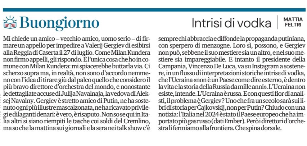 marsetac's tweet image. Mi capita raramente di non essere d’accordo con @mattiafeltri, ma stavolta su un punto di questo articolo non lo sono. Bene fa Feltri a mettere in fila le inascoltabili cialtronate di De Luca, ma queste, secondo me, portano ad una conclusione logica che nel pezzo viene…