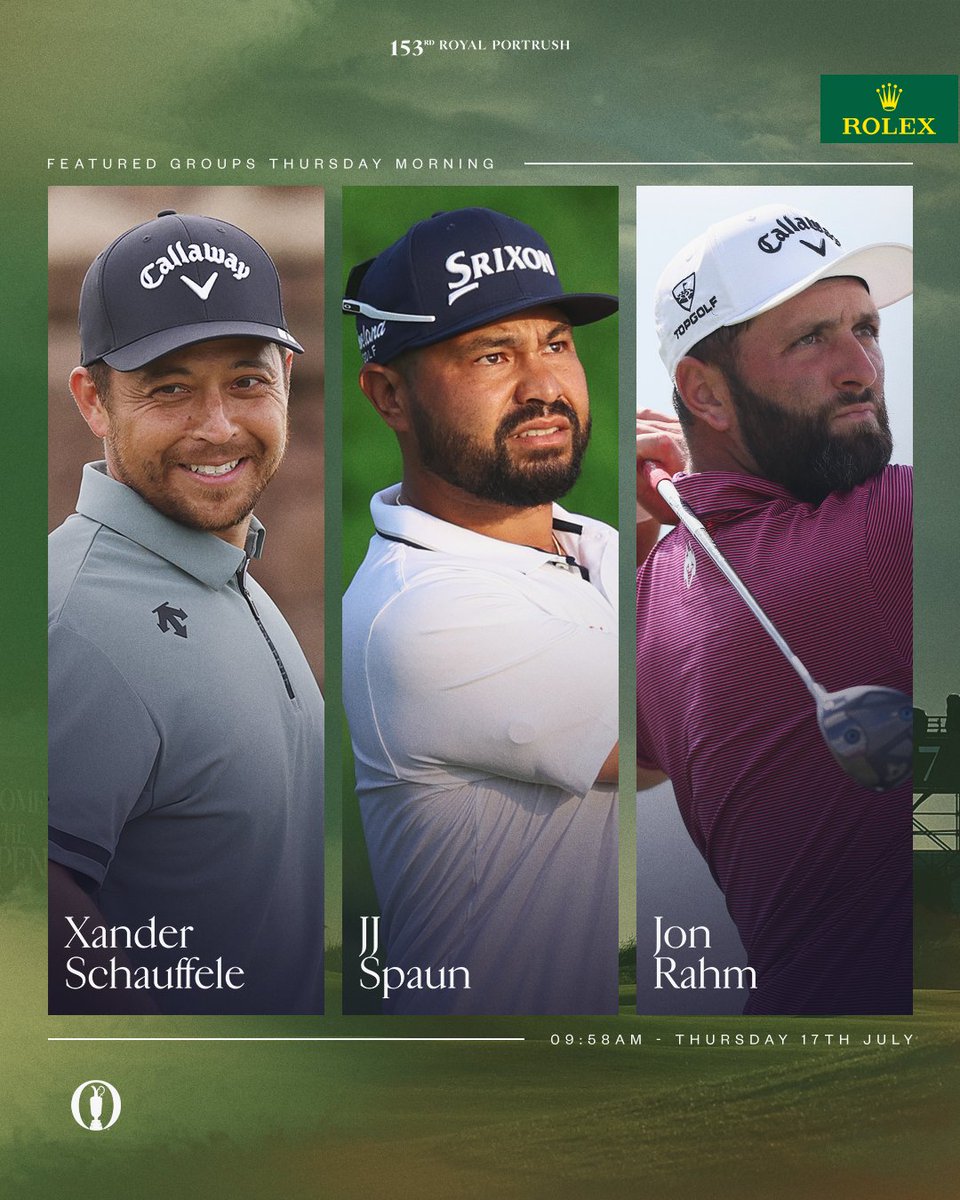 Going on air shortly with this tidy three ball.
Watch for free on <a href="/TheOpen/">The Open</a> app, website.
On <a href="/SkySports/">Sky Sports</a> plus too.
Incredible that JJ is playing his 1st Open as the US Open champion! 
Xander defending and getting closer to his best.
And Rahm looking to follow in Seve's shadow.