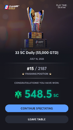 First night back home, right back to it on <a href="/ClubWPTGold/">ClubWPT Gold</a> 🫡🔥